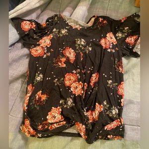 Black shirt with flowers